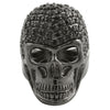 3D Black Skull CZ Mens Bling Bling Ring
