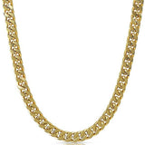 Gold Plated Cuban Box Chain Necklace 8MM
