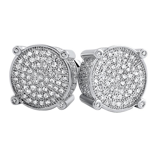 Micro Pave Solitaire CZ Bling Bling Earrings