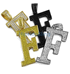 CZ Designer Cross Rhodium Pendant