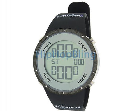 Dual Time Zone All Black Rubber Watch