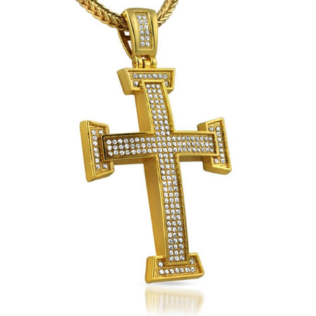 Gold CZ Handgun Hip Hop Pendant Jewelry