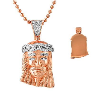 Micro Jesus Piece Pendant Rose Gold