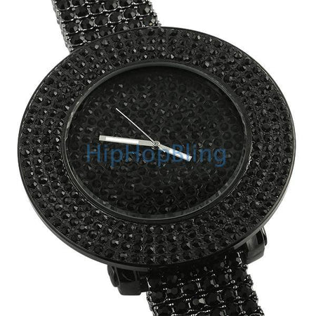 Custom Lab Made Black Hip Hop Watch All Iced Out