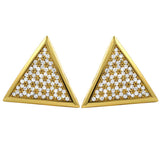 XL Triangle Gold CZ Hip Hop Bling Bling Earrings