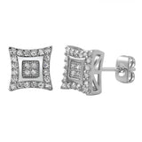 Double Kite M CZ Micro Pave Bling Earrings