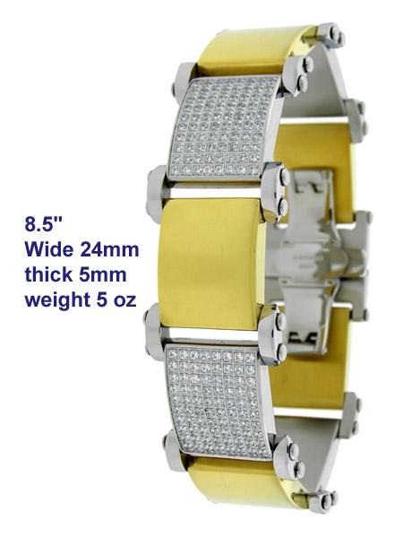 Bullet IP Gold Stainless Steel Bracelet 3MM