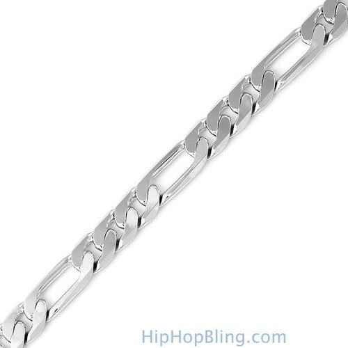 Figaro 9MM Silver Plated Bracelet