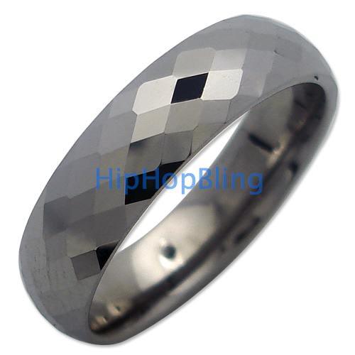 Pineapple Cut Comfort Fit Tungsten Carbide Ring #7