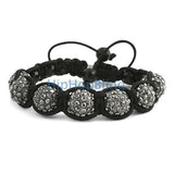 12mm Hematite 7 Ball Bling Bling Disco Ball Bracelet