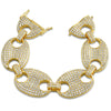 Gold Marine Link CZ Bling Bling Bracelet