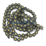 Black and Yellow Lab CZ Iced Out Cluster Chain