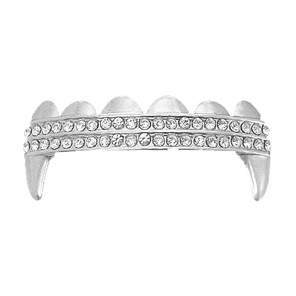 Vampire Iced Out Silver Hip Hop Grillz Top