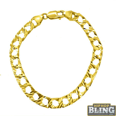 Gold Cross Link Bling Bling Bracelet