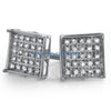 .15ct Diamond Box Micro Pave Earrings .925 Silver