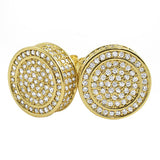 Custom 3D Circle XL Gold CZ Bling Bling Earrings