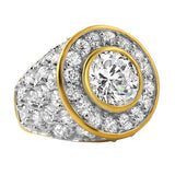 Custom Centerstone Gold CZ Bling Bling Ring