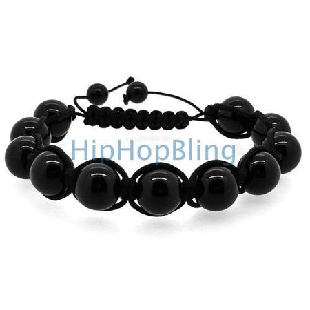 Rare Canary & Black Block 4 Row Hip Hop Bracelet