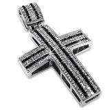 Black  White Striped Cross Pendant