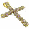 Gold 360 Ball Cross Bling Around Pendant