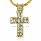 Gold Classic Bling Bling Cross & Chain Small