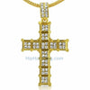 Gold Cube Cross Hip Hop Pendant Chain Small