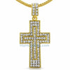 Gold Double Decker Hip Hop Cross & Chain Small