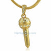 Gold Hip Hop Microphone Pendant & Chain Small