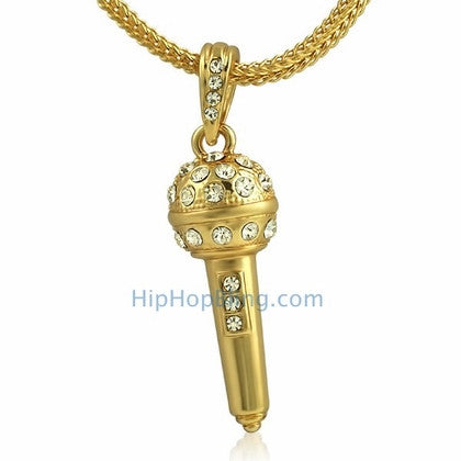 California Gold Polished Iced Out Pendant