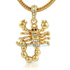 Gold Scorpion Bling Pendant & Chain Small