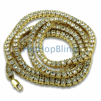 2MM CZ Micro Tennis Chain Bling Bling Gold