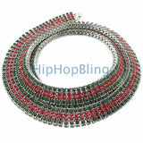 Green & Red 4 Row Bling Chain