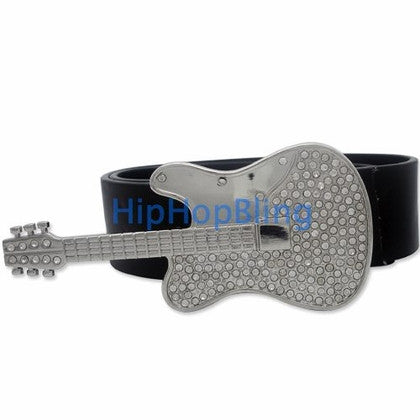 Guitar Musical Instrument Gunmetal Hip Hop Belt Buckle