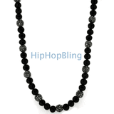 Hematite 15 Bling Disco Balls Hip Hop Necklace