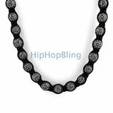 Hematite Black 50 Disco Ball Necklace Bling Bling
