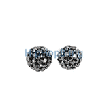 Hematite Bling 8mm Bling Bling Disco Ball Earrings