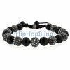 Hip Hop Bracelet Alternating Black Bling Disco Ball