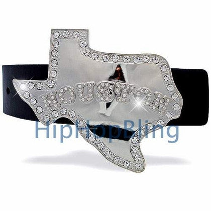 Houston Texas Silver Hip Hop Belt Buckle
