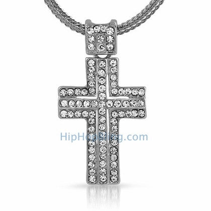 Gold Thick Bling Bling Cross & Chain Small