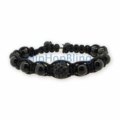 Cluster Black on Black 4 Row Bling Bling Bracelet