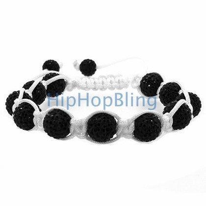 Jet Black 1 Disco Ball Bling Bracelet