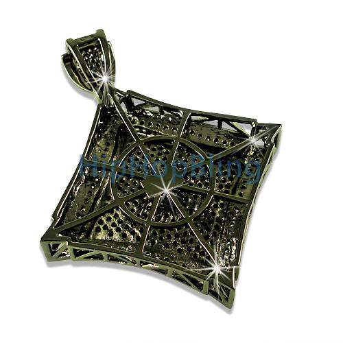 Kite White Black CZ Micro Pave Black Pendant