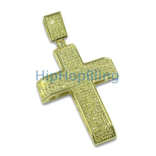 Lemonade Tapered Bling Bling Cross Pendant