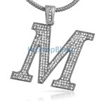 California Rhodium Polished Iced Out Pendant