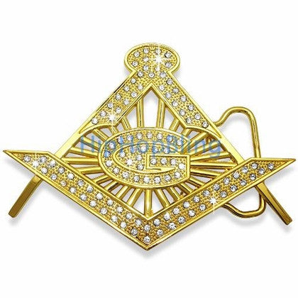 Masonic Gold Bling Bling Belt Buckle