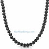 Moon Cut Chain 7MM Black Necklace