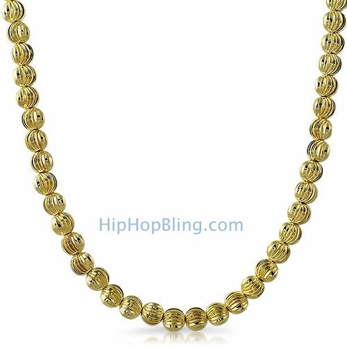 Moon Cut Chain 7MM Gold Necklace