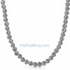 Moon Cut Chain 7MM Rhodium Necklace