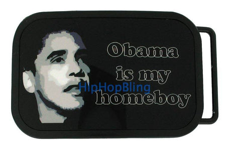 Barack Obama 08 Rhinestone Belt Buckle