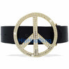 Peace Symbol Gold Bling Bling Belt Buckle